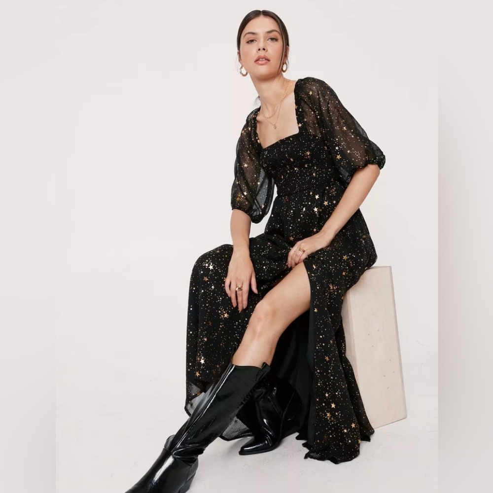 Starry Eyes Metallic Maxi Dress from Nasty Gal